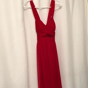 Betsy & Adam Sleeveless Illusion Cutout Gown